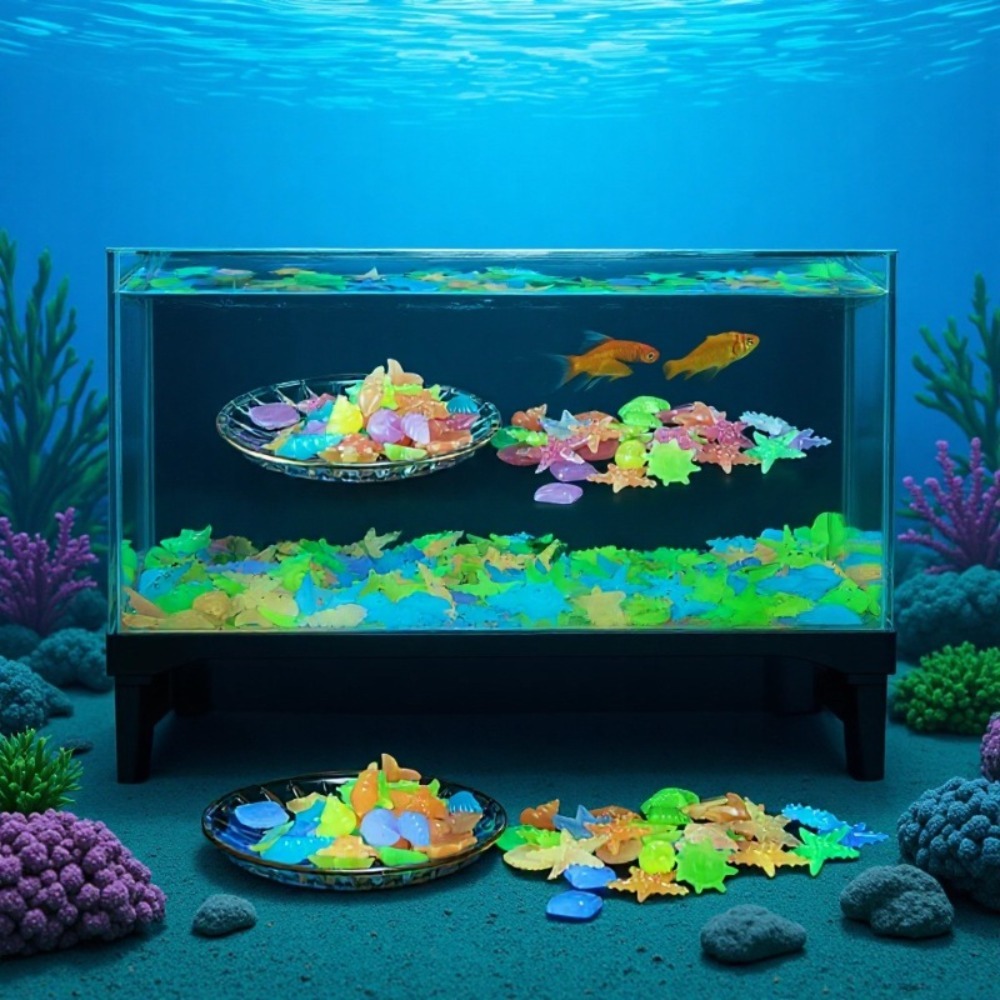 Planted Aquarium Equipment - Pietre oceaniche luminose fluorescenti, conchiglie fluorescenti,