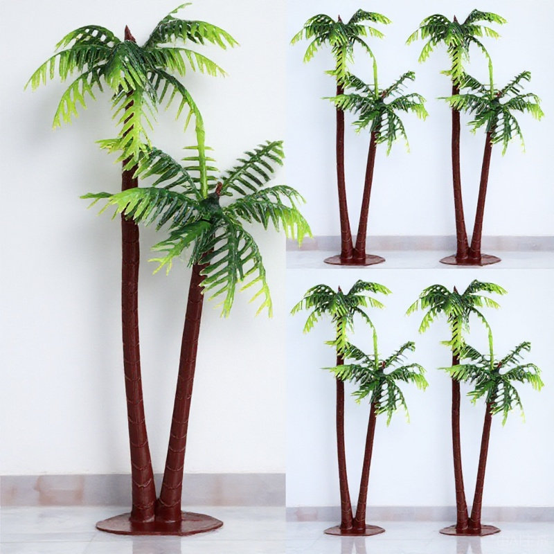 Planted Aquarium With Fish - 5 Pezzi di Palme Artificiali Realistiche