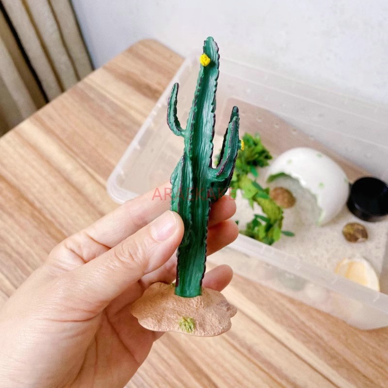 Planted Aquarium With Fish - Pianta simulata, mini albero di cocco,